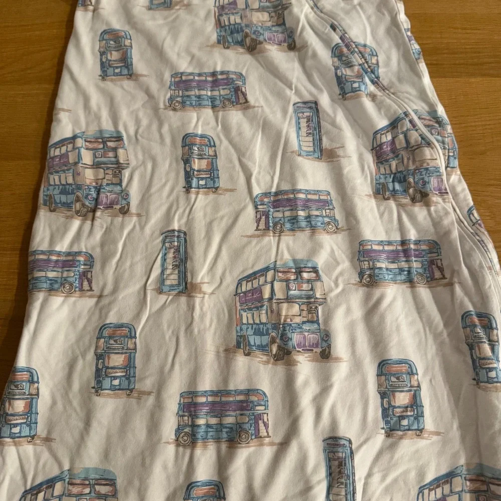 Domiamia Kids Double Zip Sleep Sack Blue Cream XL London Bus Print